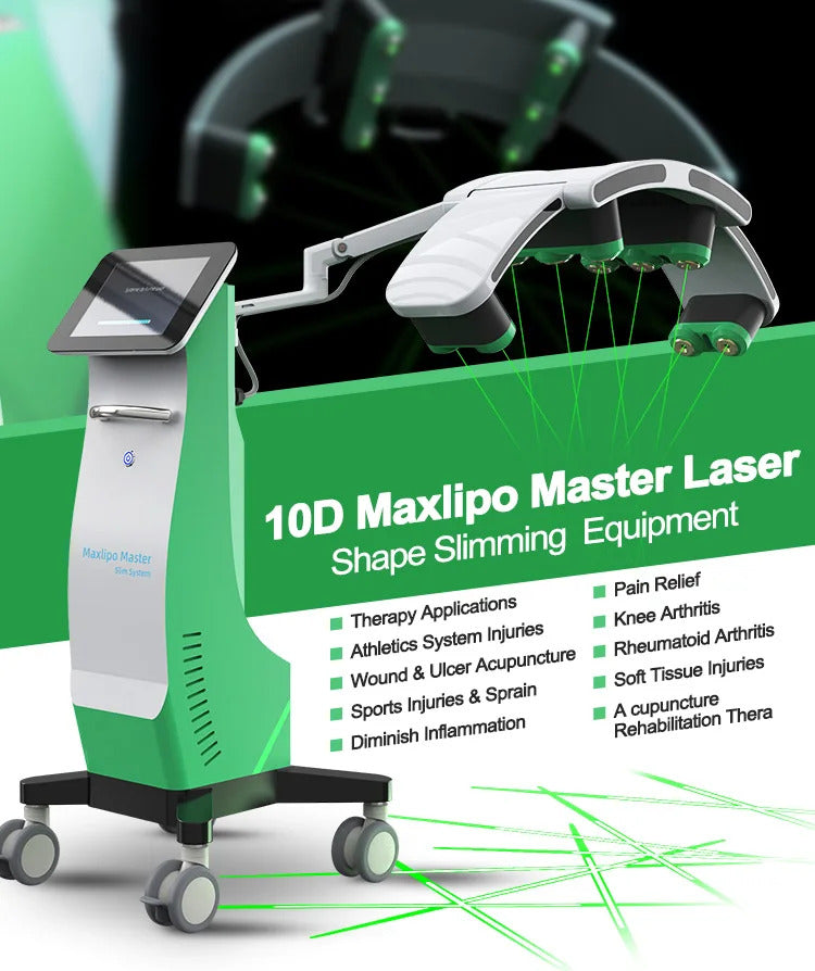 Hot salon Green Red light 10D lipo Laser slimming machine 532nm laser weight loss body sculpting lipo cavitation 2025