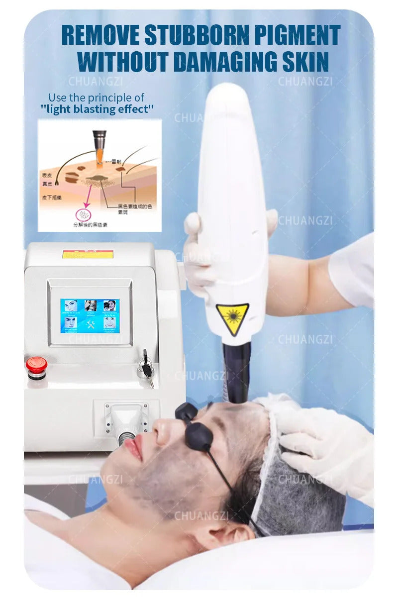 New Portable Q - switch Picosecond Nd: YAG 1064nm 532nm 1320nm Pull Tattoo Remover With Spot Beauty