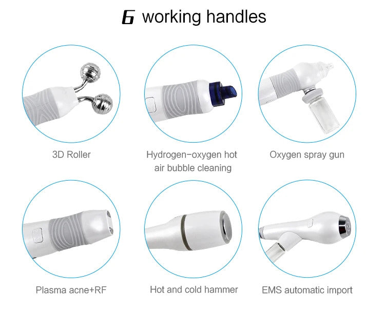 6 in 1 Small Bubble Machine Oxygen Jet Peel Device Deep Skin Cleaning Beauty Equipment BIO Face Lift Skin Cleansing Ati Aging