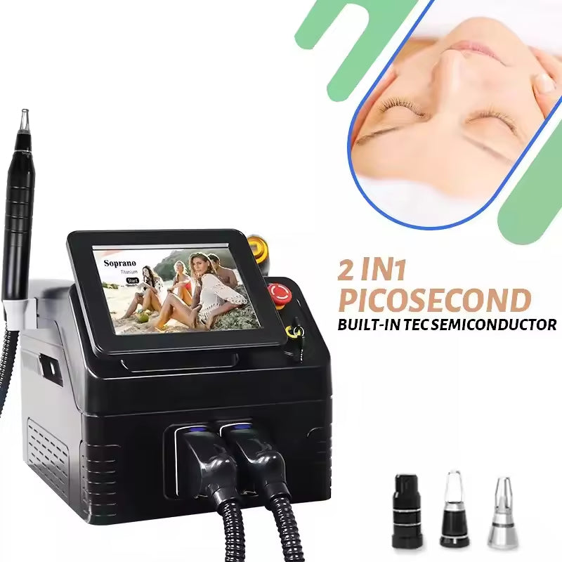 808 Diode Portable Laser Hair Removal Machine Tattoo Removal Machine Laser Qswitch Pico Laser