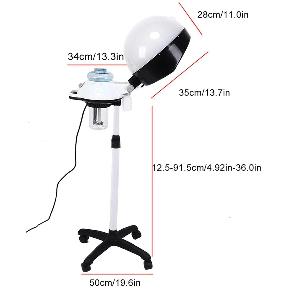Hooded Hair Steamer with Oil Baking Function for Salon Hair Coloring Perming Deep Conditioning Scalp Care Steam Machine